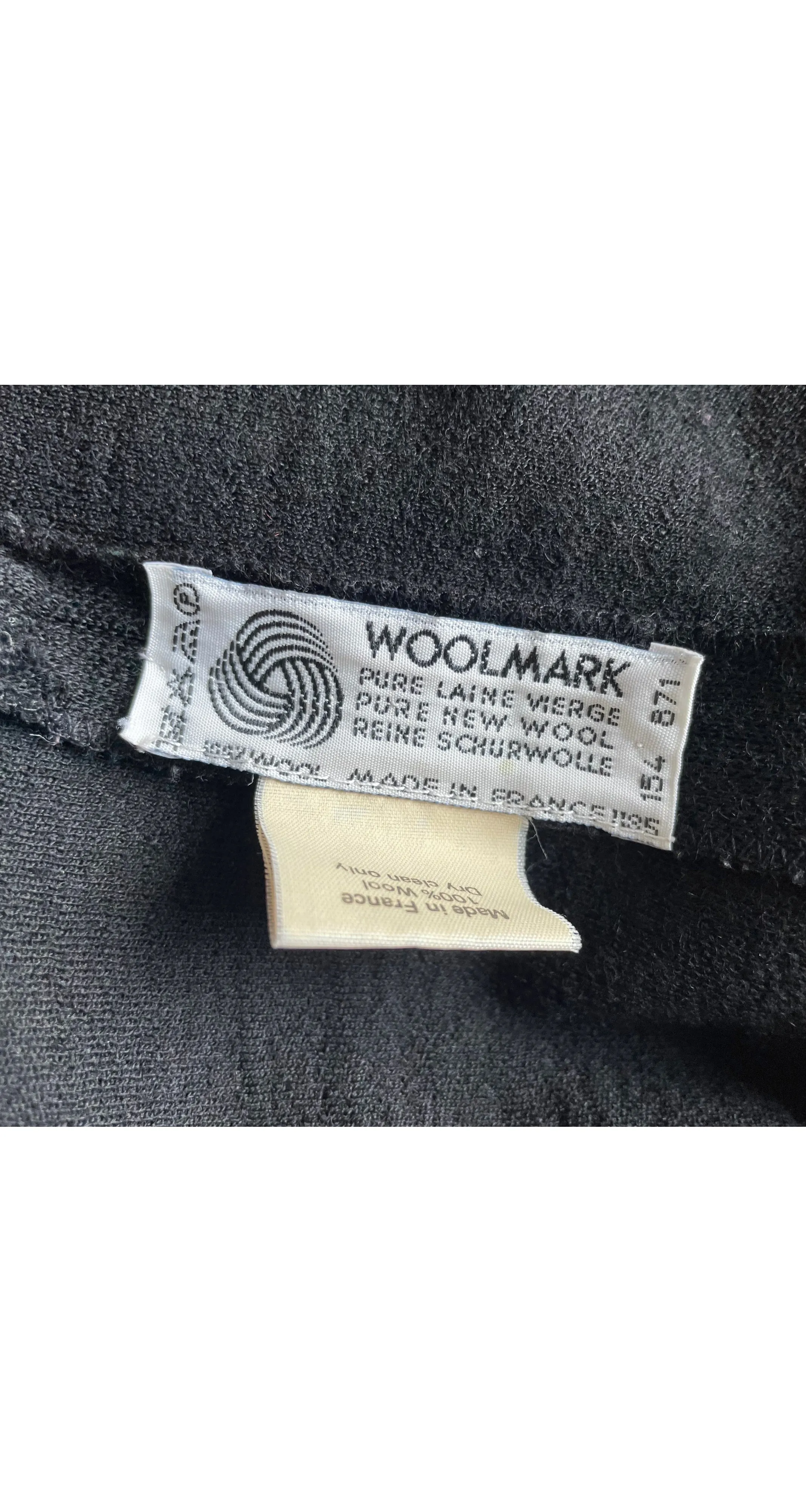 1986-87 F/W Black Wool Jersey Long Wrap Coat