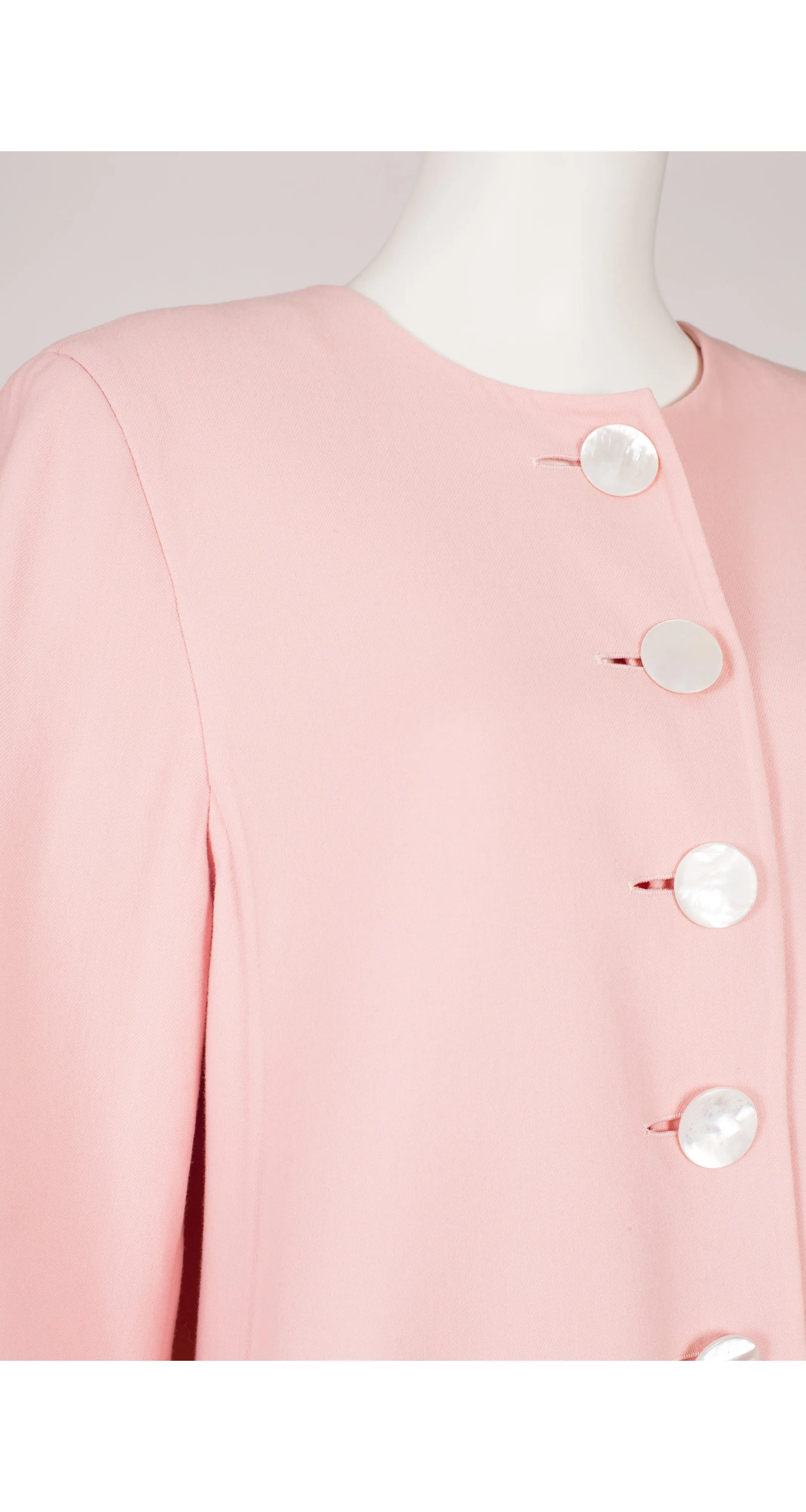 1990s Baby Pink Wool Swing Coat