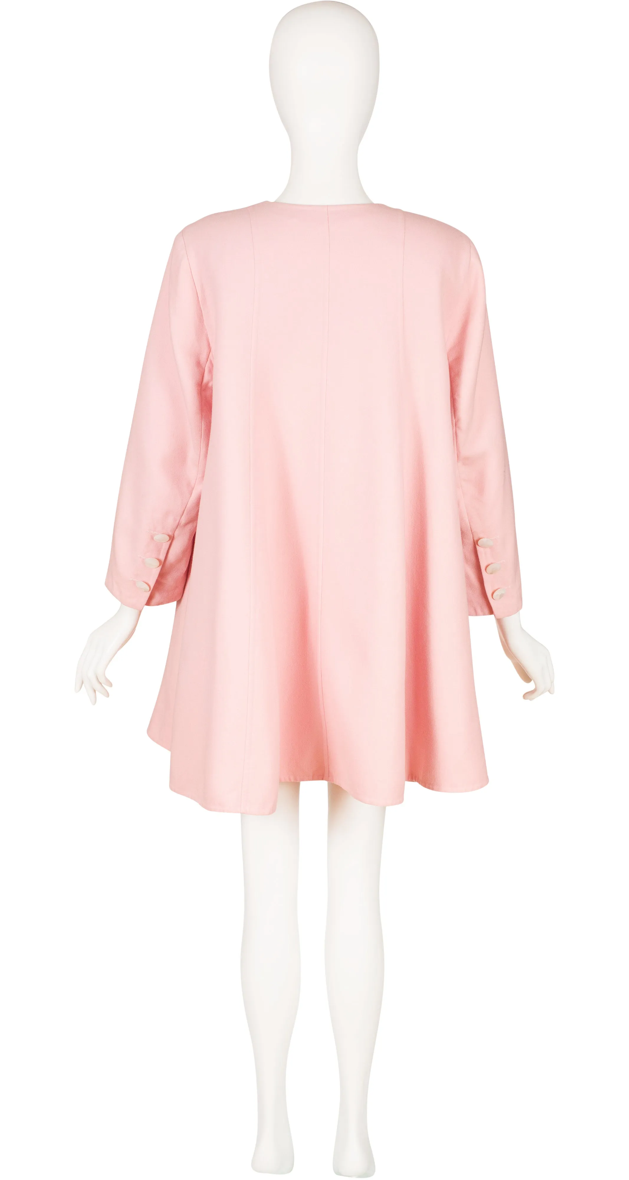1990s Baby Pink Wool Swing Coat