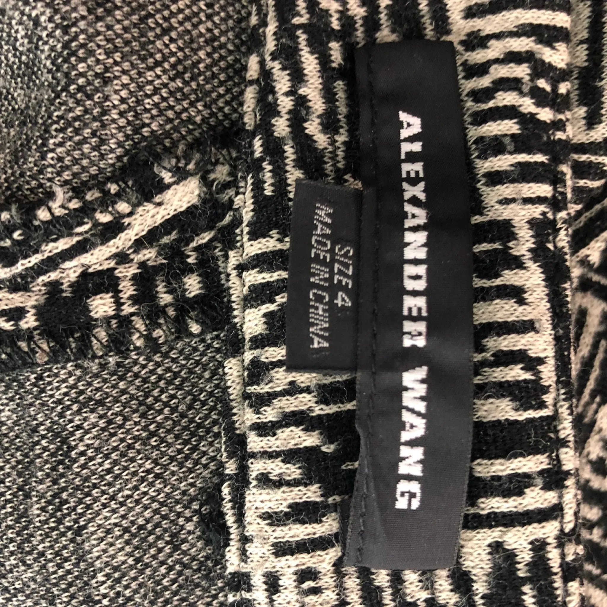 ALEXANDER WANG Size 4 Black & Grey Virgin Wool Blend Skirt