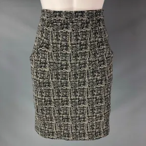 ALEXANDER WANG Size 4 Black & Grey Virgin Wool Blend Skirt