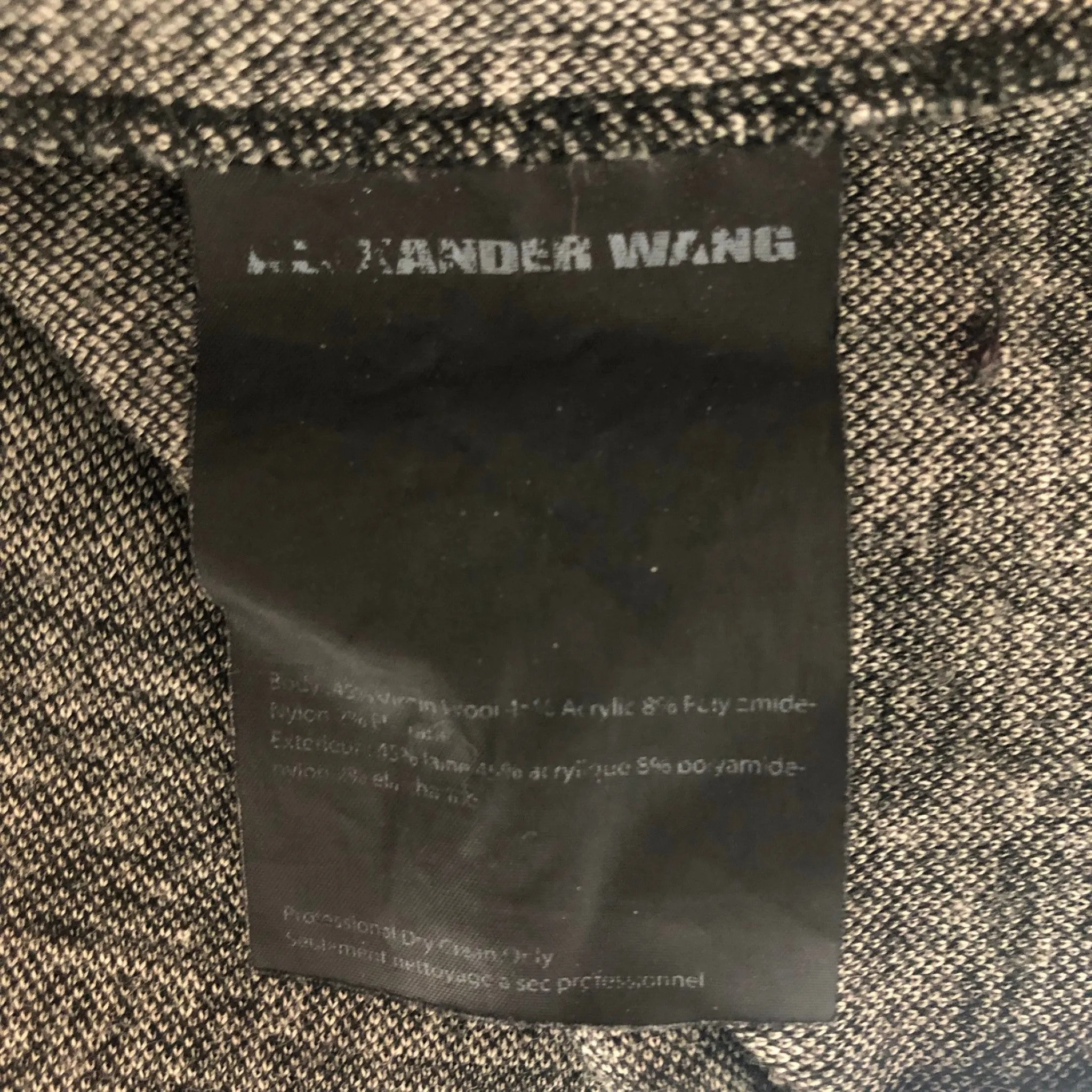 ALEXANDER WANG Size 4 Black & Grey Virgin Wool Blend Skirt