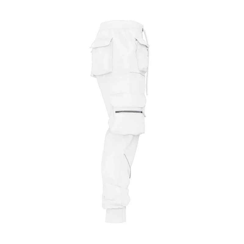 American Reflective Line Cargo Pants-White
