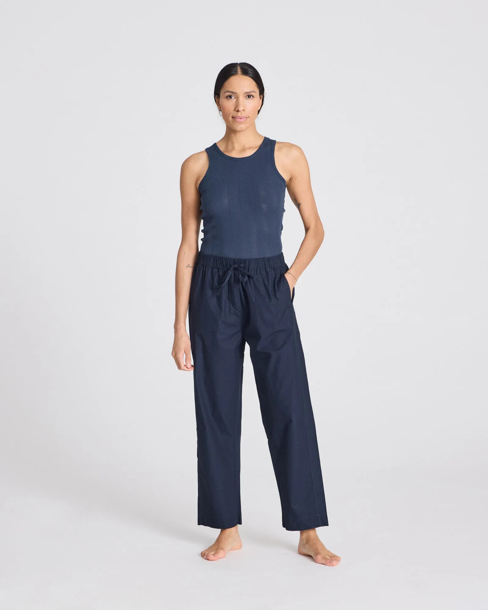 Astrid Pant Poplin - Midnight Blue
