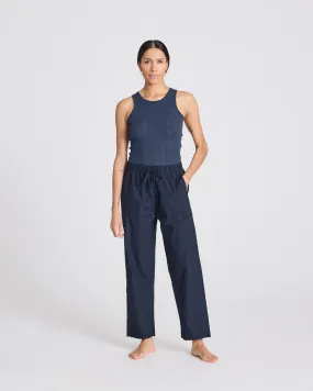 Astrid Pant Poplin - Midnight Blue