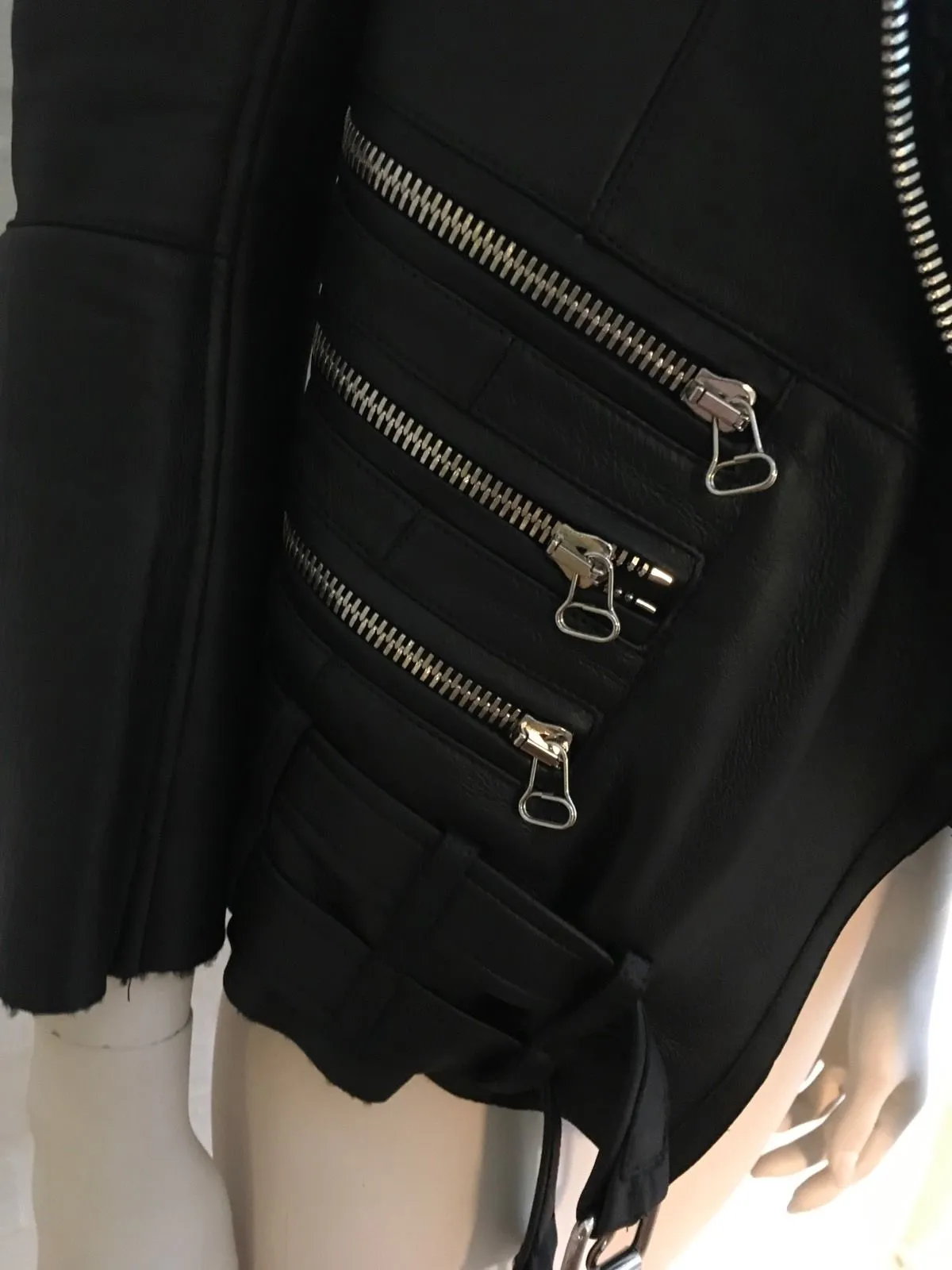 Balmain Shearling Lined Biker Jacket Size 40 S Small Most Wanted $10,450 Ladies