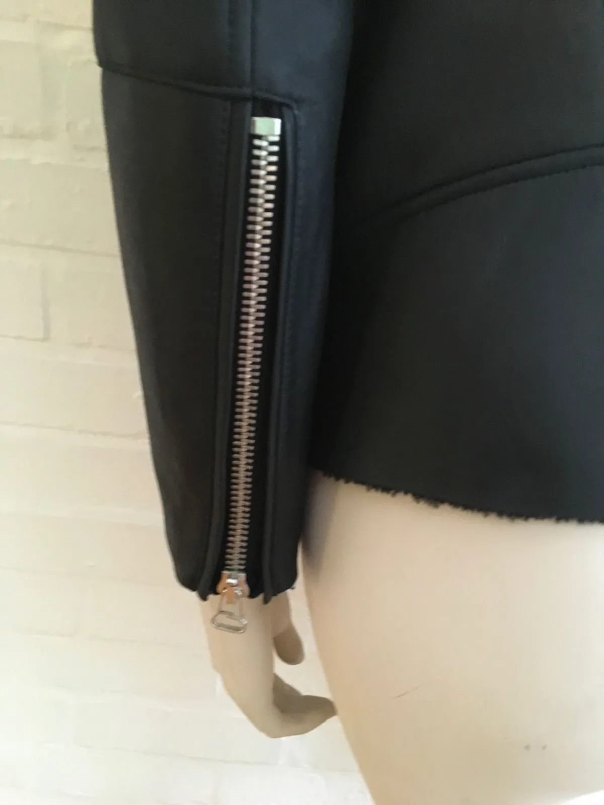 Balmain Shearling Lined Biker Jacket Size 40 S Small Most Wanted $10,450 Ladies