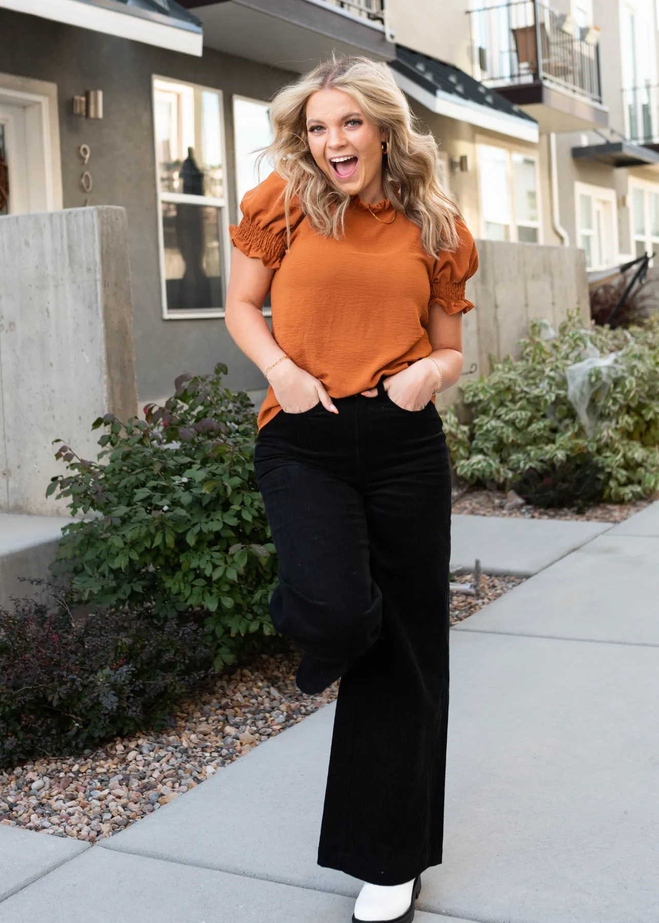 Becky Black Corduroy Pants