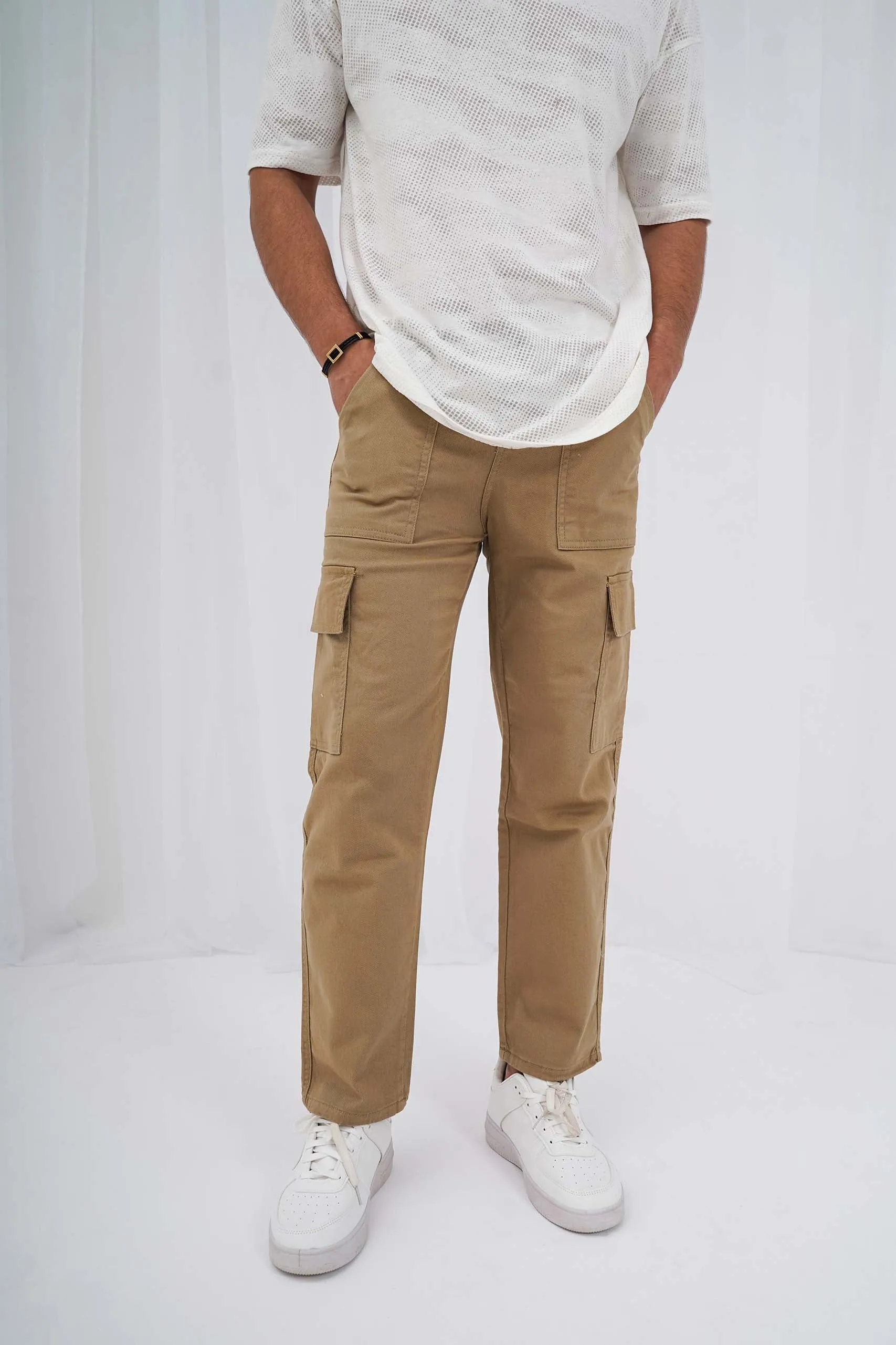 Beige Cargo Pants