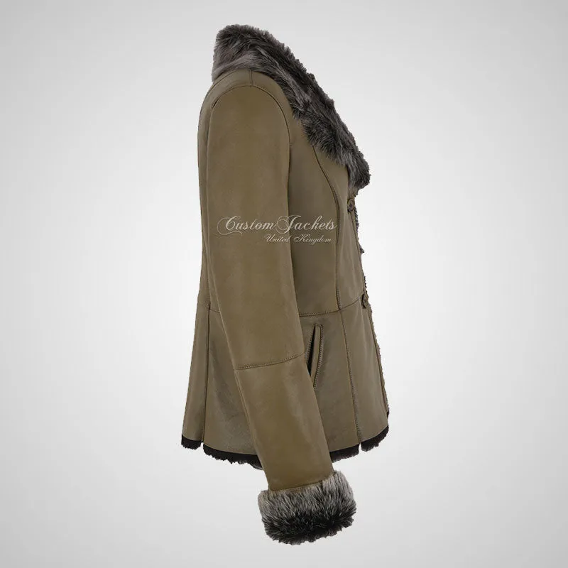 BILBAO Ladies Toscana Sheepskin Jacket Olive
