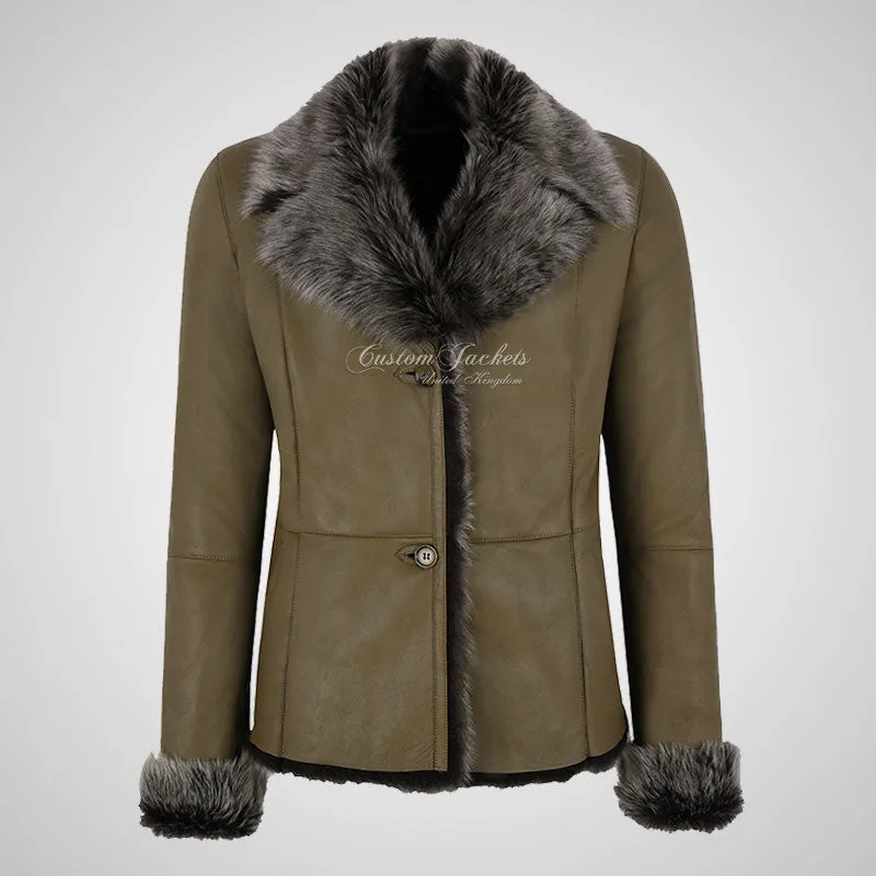 BILBAO Ladies Toscana Sheepskin Jacket Olive