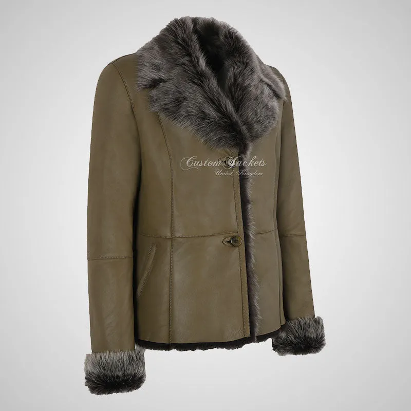 BILBAO Ladies Toscana Sheepskin Jacket Olive