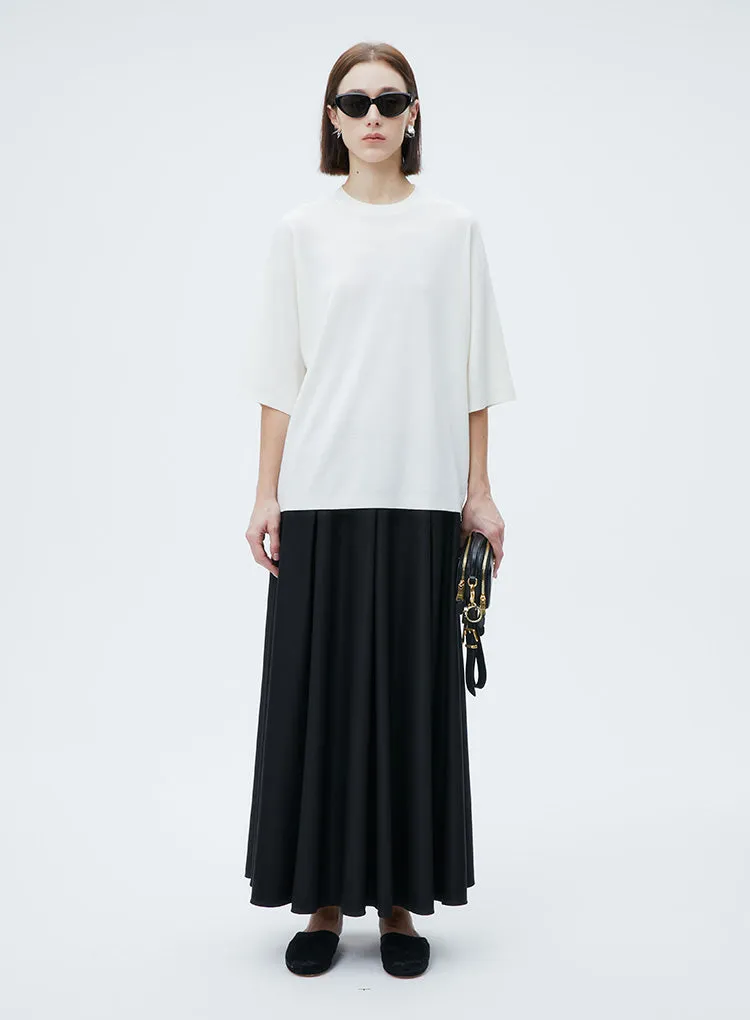 Black/Red Hepburn Pleated Skirt