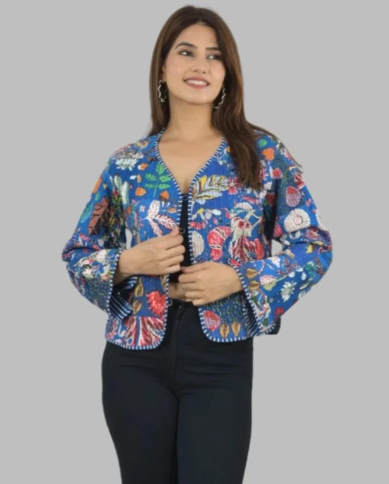Blue Reversible Quilted Jacket
