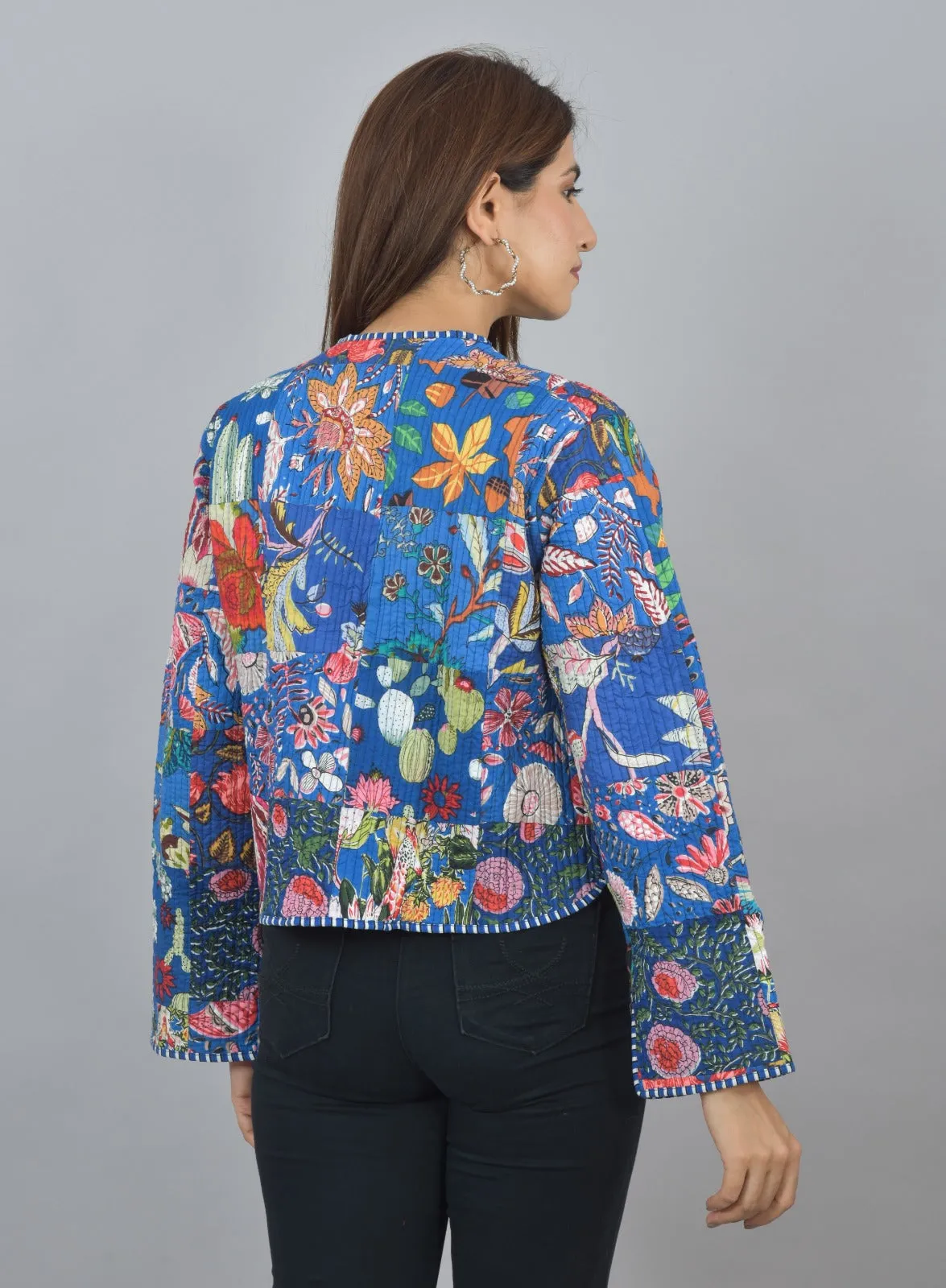 Blue Reversible Quilted Jacket