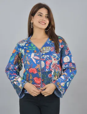 Blue Reversible Quilted Jacket