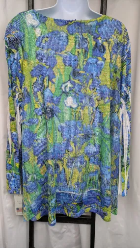 Boucle Mesh Irises Tunic Top Jess & Jane Floral Design