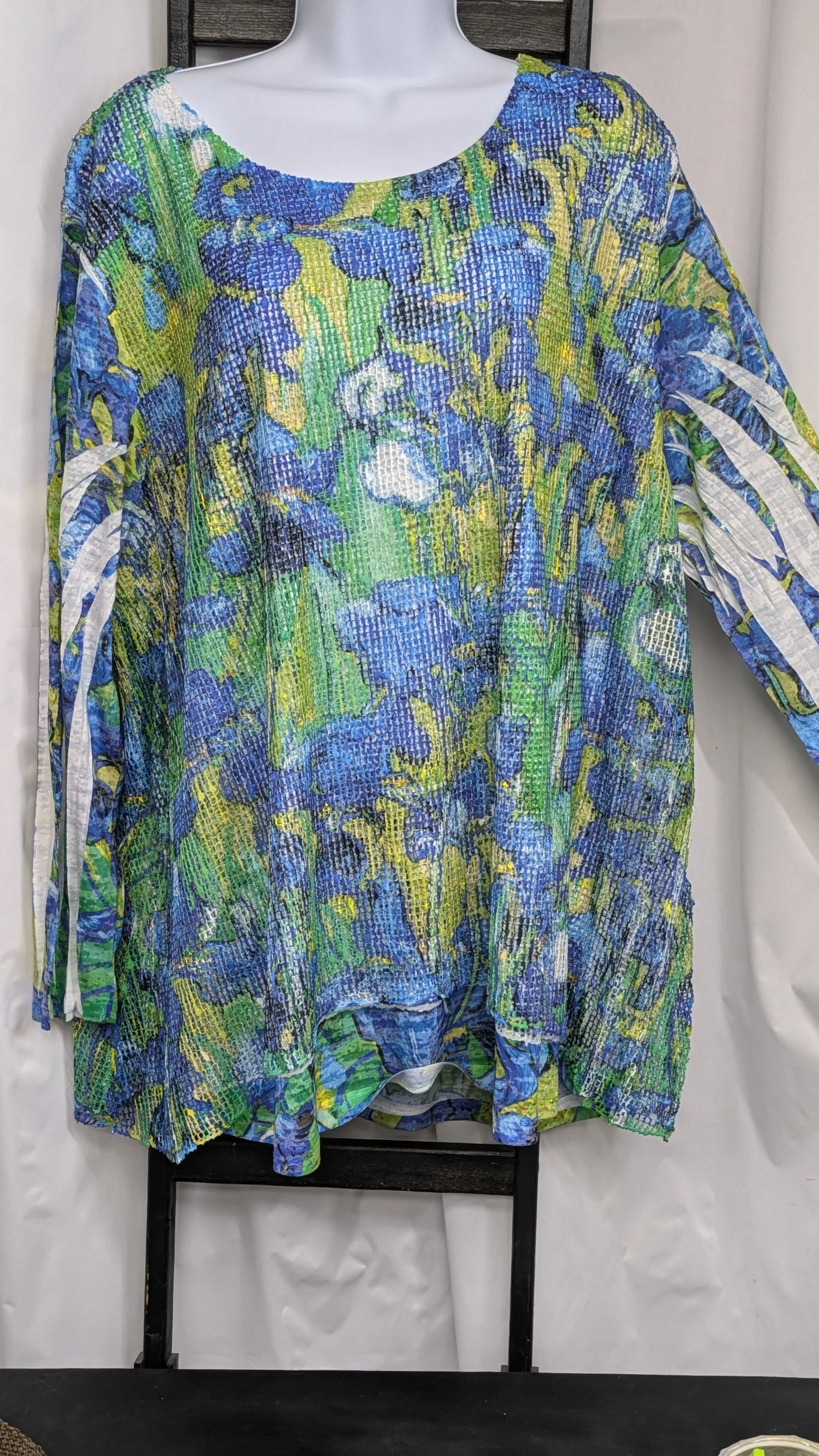 Boucle Mesh Irises Tunic Top Jess & Jane Floral Design