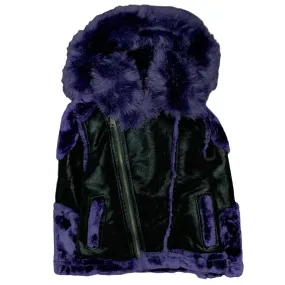 Boys Jordan Craig El Jefe Shearling Moto Jacket (Black Iris) 91536B