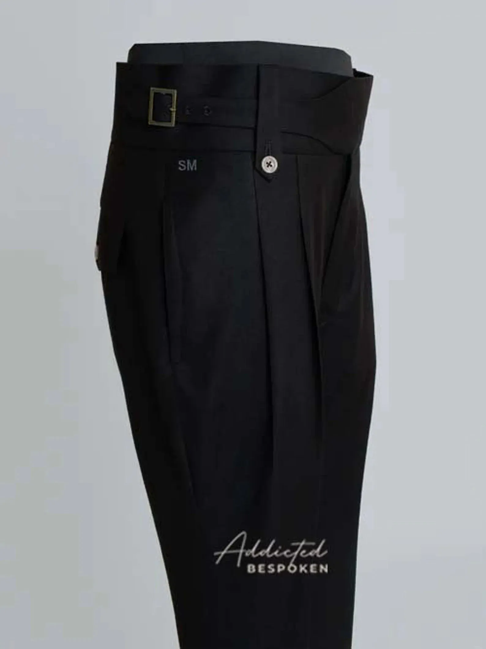 Buckled Hem Adjustable Trousers