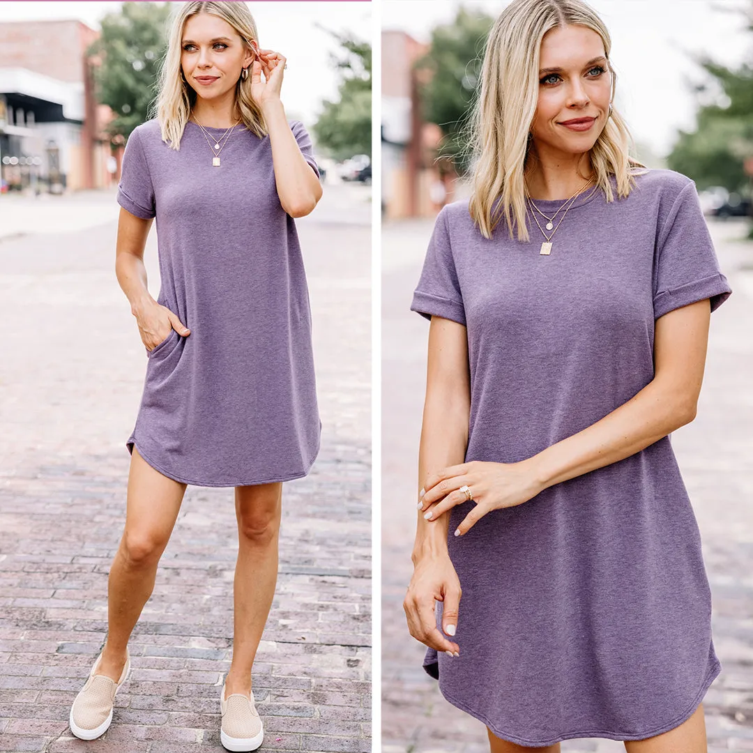 Captivating Comfort Purple T-shirt Dress