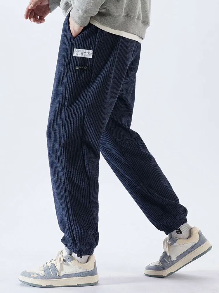 Casual Drawstring Corduroy Pants
