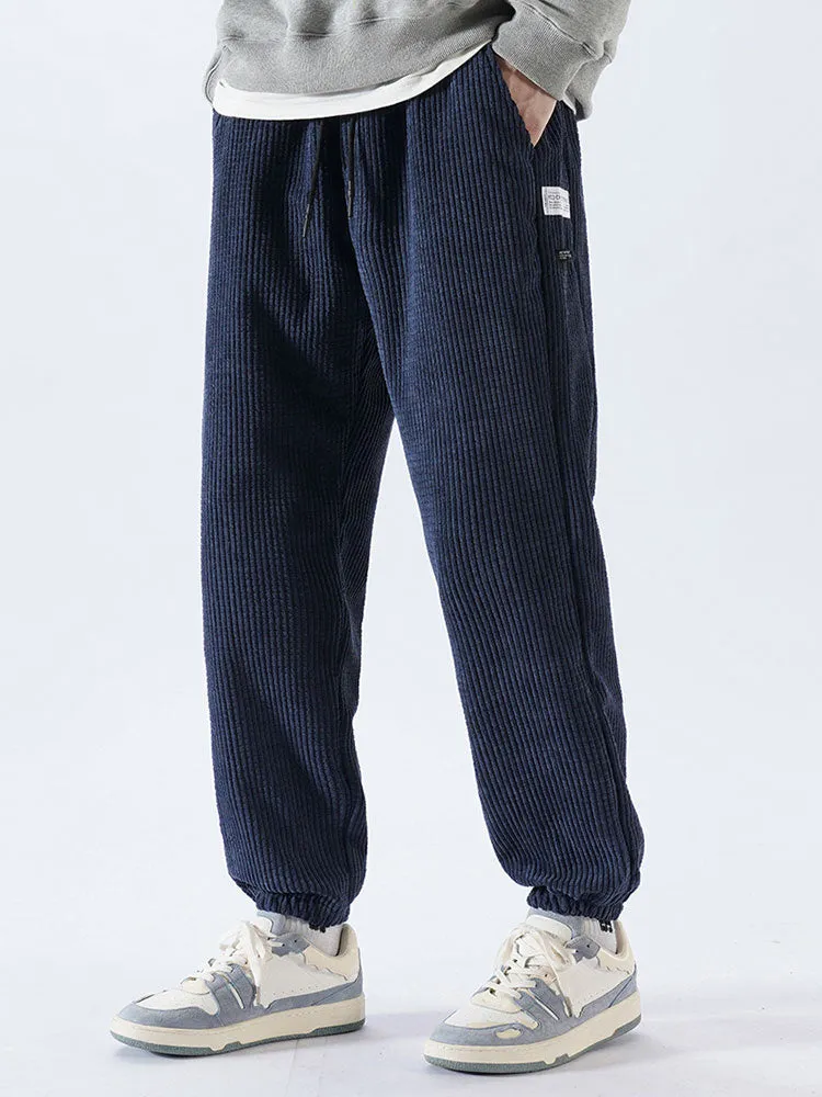 Casual Drawstring Corduroy Pants