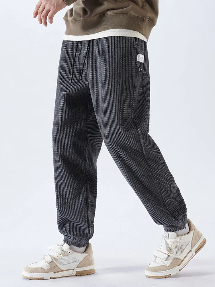 Casual Drawstring Corduroy Pants