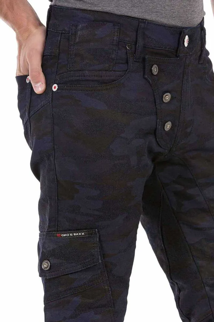 CD690 Camouflage Rubber Leg Men's Cargo Pants