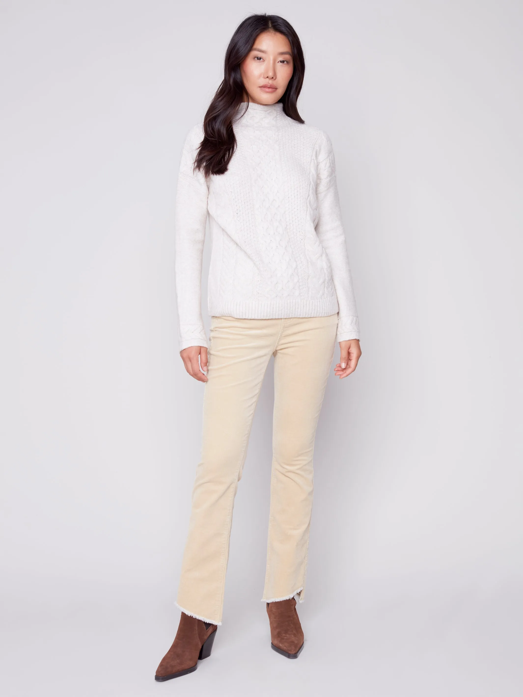 Charlie B Fall 2023-C5429-660B-Corduroy Pant-Natural