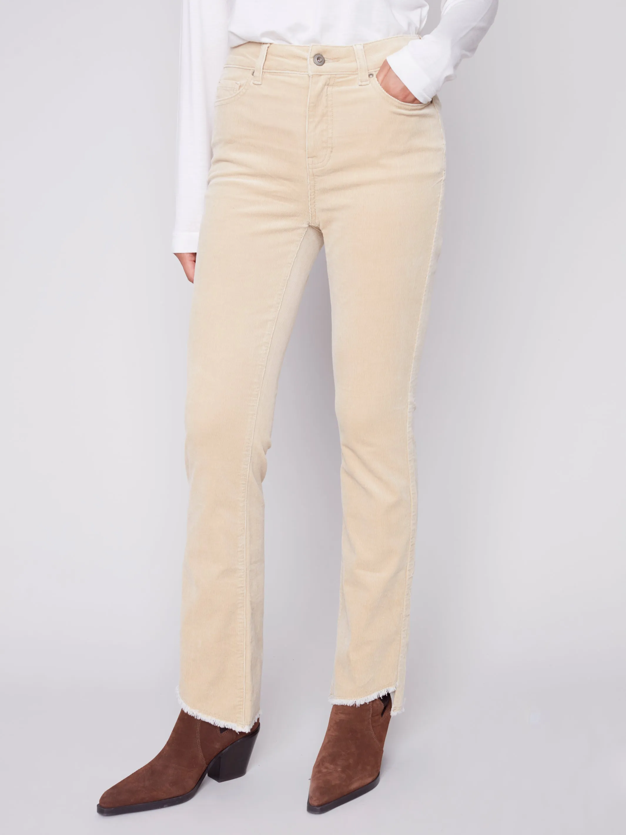 Charlie B Fall 2023-C5429-660B-Corduroy Pant-Natural