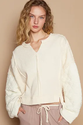 Cream Thermal Quilt Mix Top #307