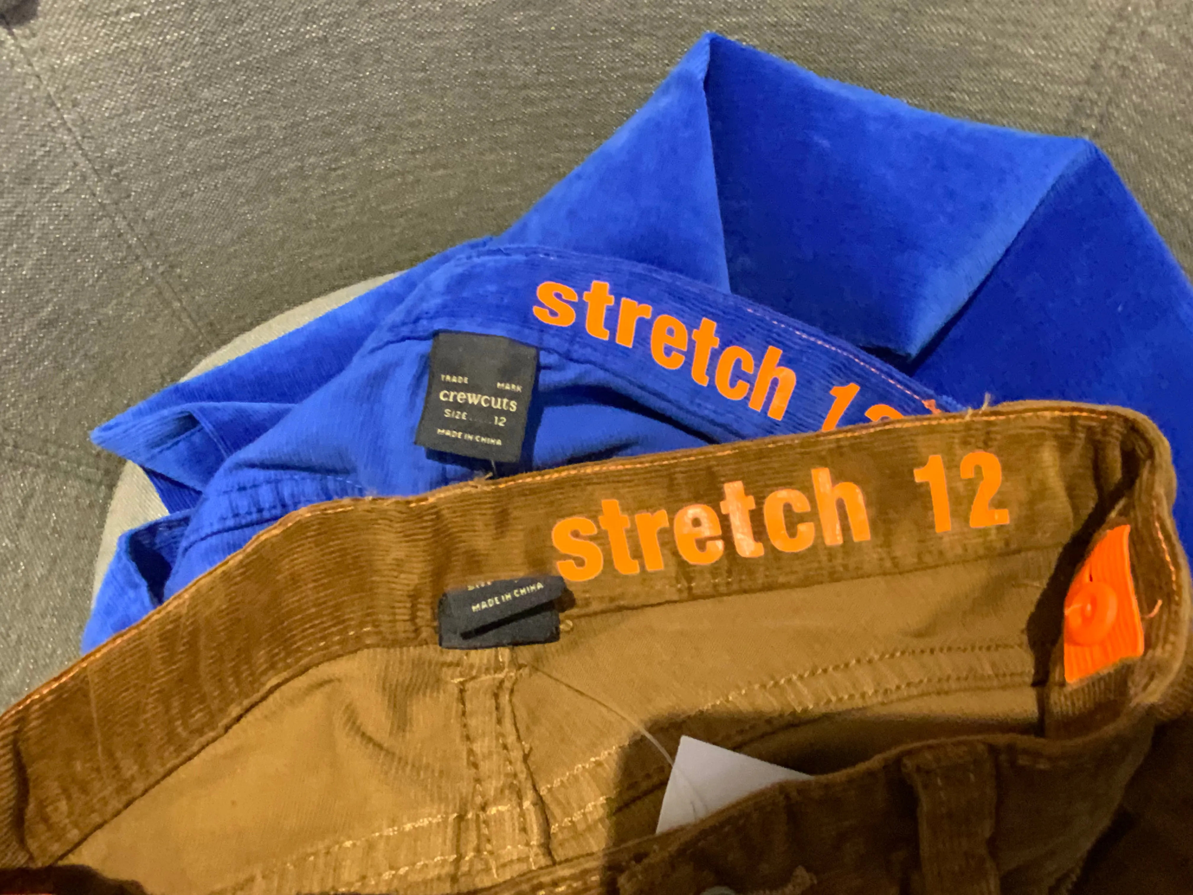 crewcuts by J.Crew Stretch Cord Pants Corduroy Trousers Size 12 Years children