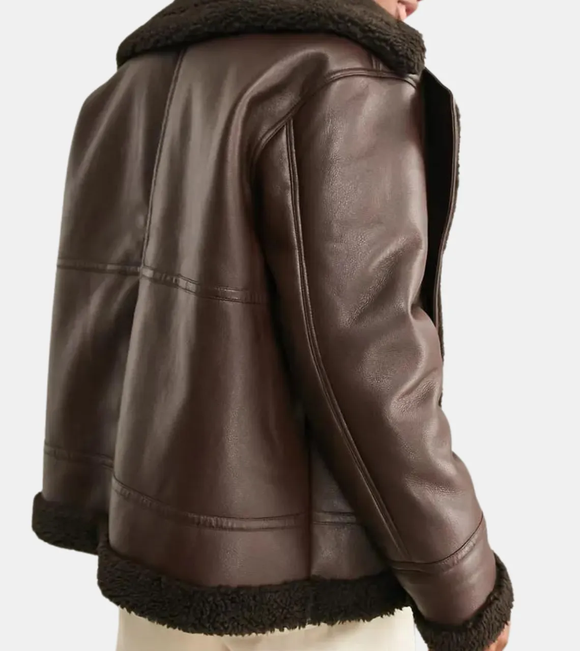 Cyrus Men's Shearling Brown Leather Aviator Jacket