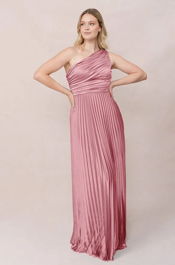Declan Satin Pleated Dress | Made To Order