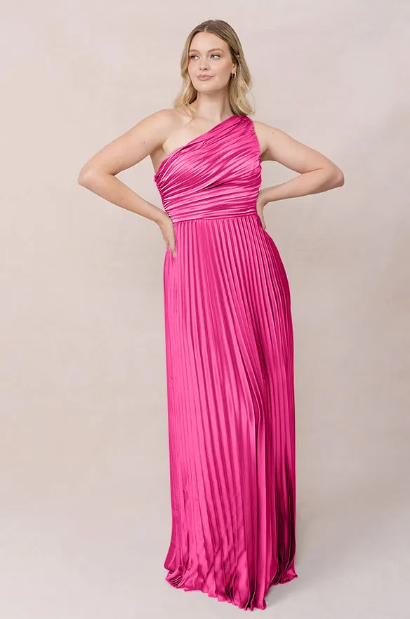 Declan Satin Pleated Dress | Made To Order