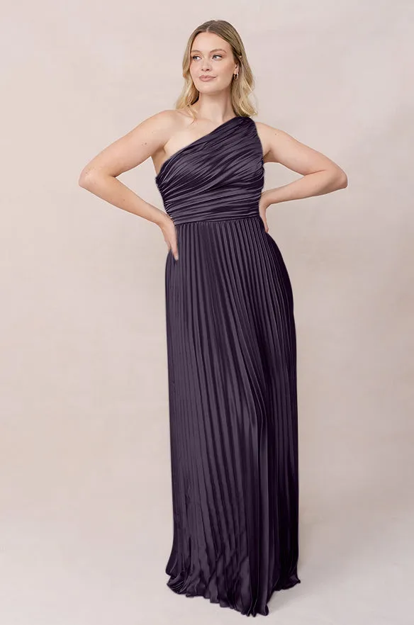 Declan Satin Pleated Dress | Made To Order