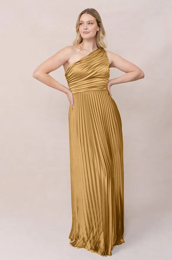 Declan Satin Pleated Dress | Made To Order