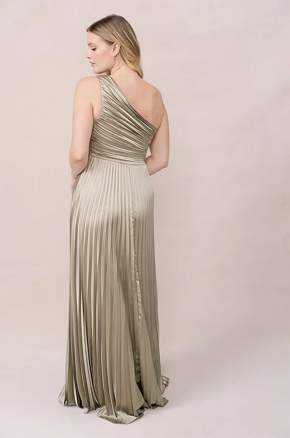 Declan Satin Pleated Dress | Made To Order