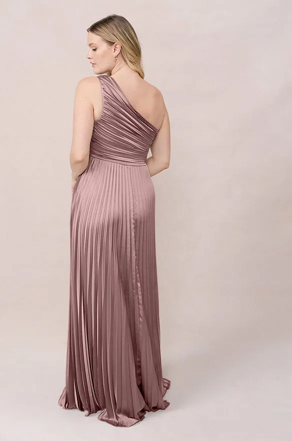 Declan Satin Pleated Dress | Made To Order