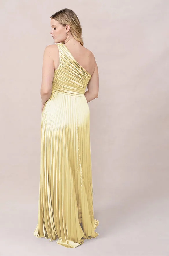 Declan Satin Pleated Dress | Made To Order
