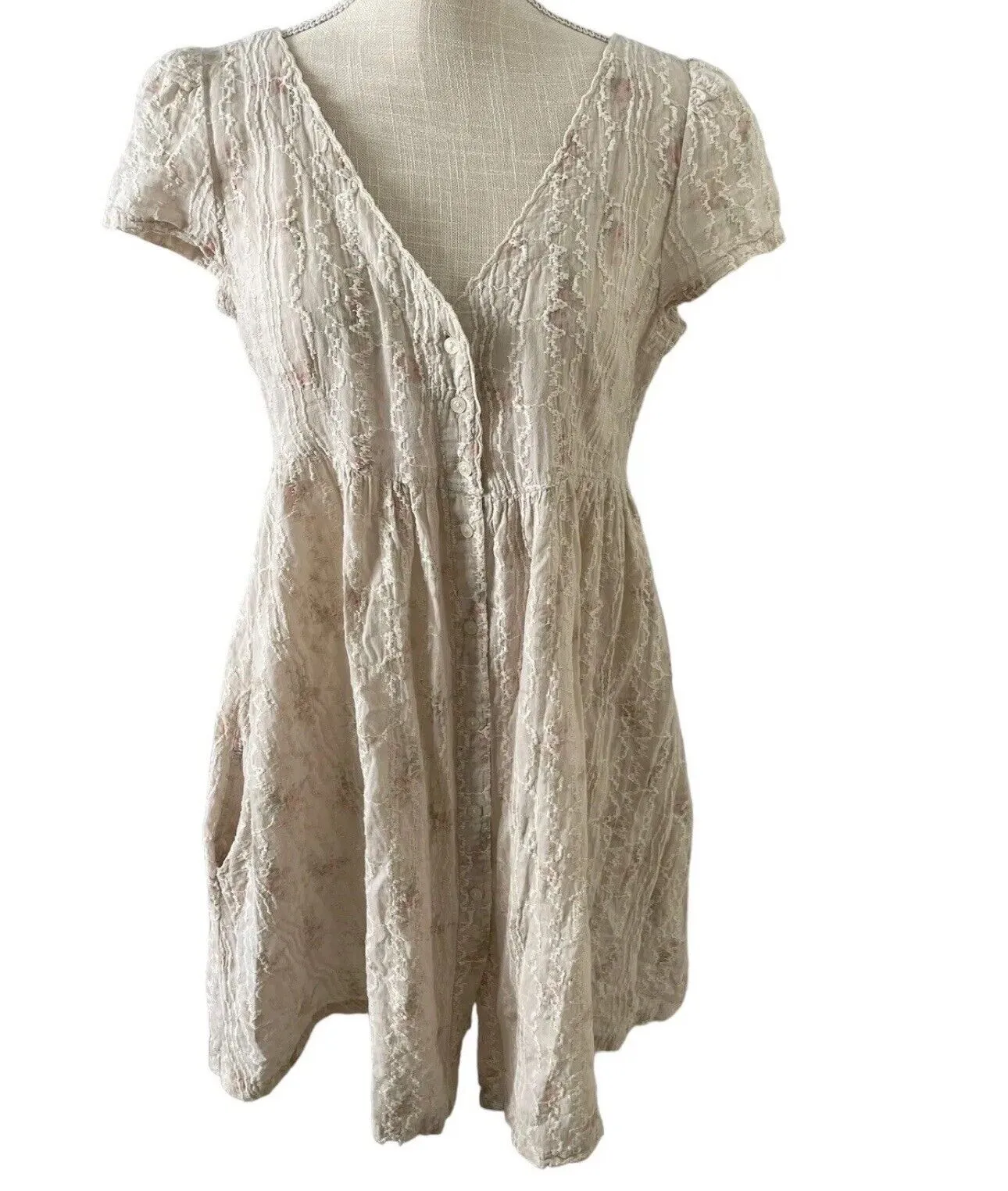 Denim Supply By Ralph Lauren Swiss Floral Babydoll Dress Embroidered Bohemian S ladies