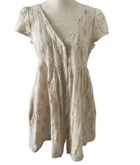 Denim Supply By Ralph Lauren Swiss Floral Babydoll Dress Embroidered Bohemian S ladies