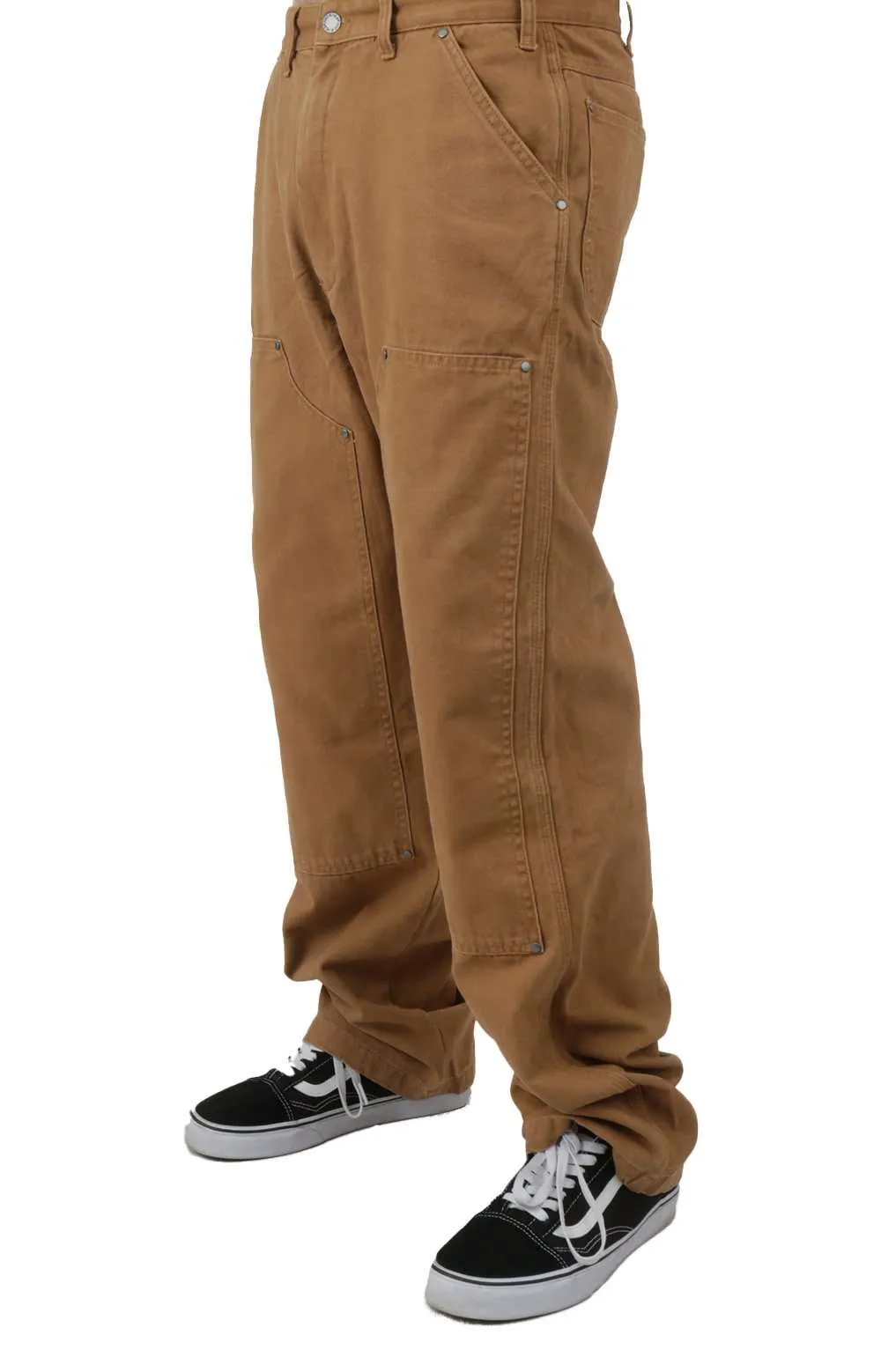 Dickies Vintage Style Duck Double Front Utility Pants Brown