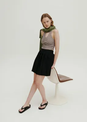 Document Hand-Pleated Skirt ~ Black