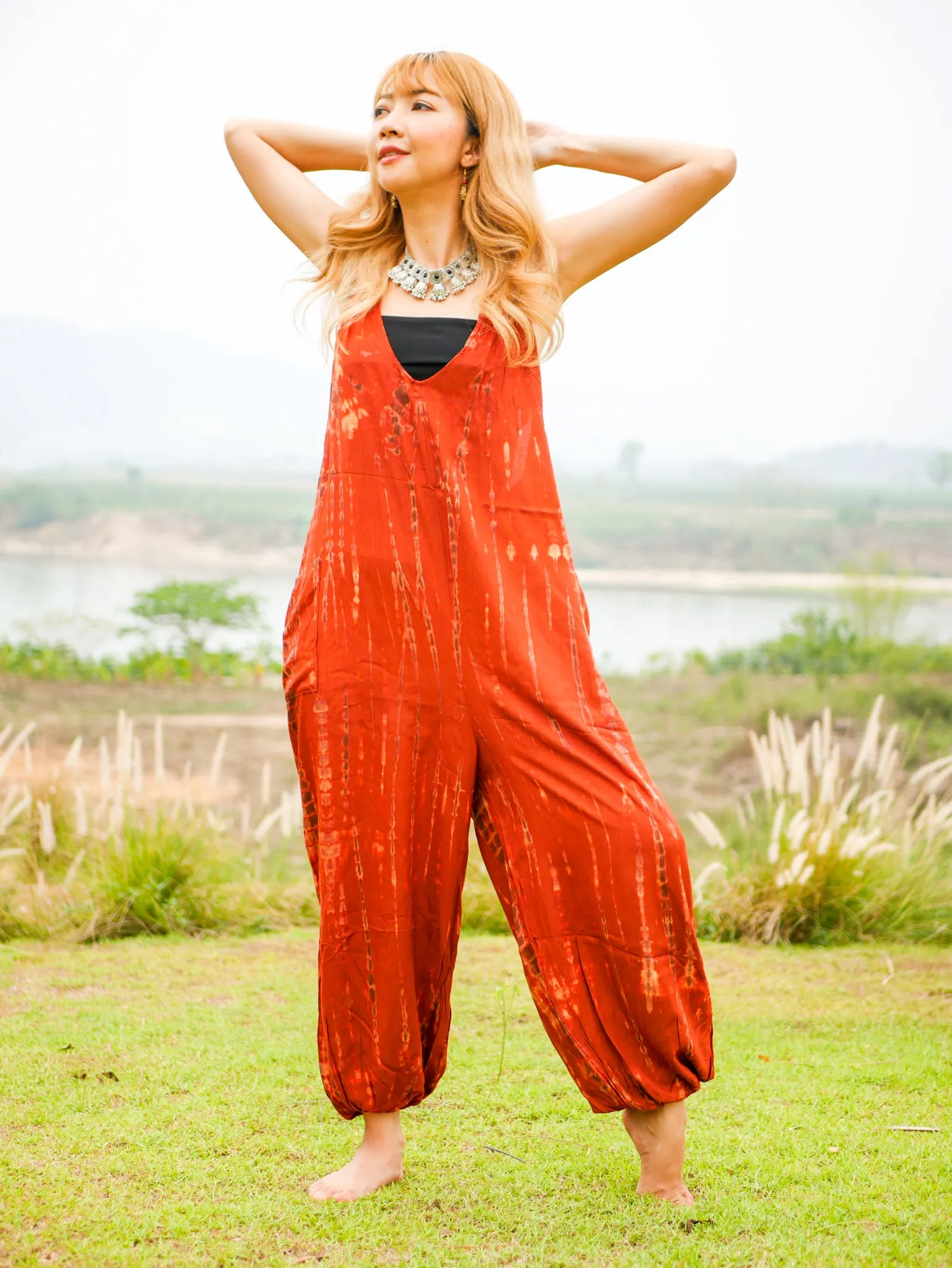 Ember Racerback Dungarees Jumpsuit Romper