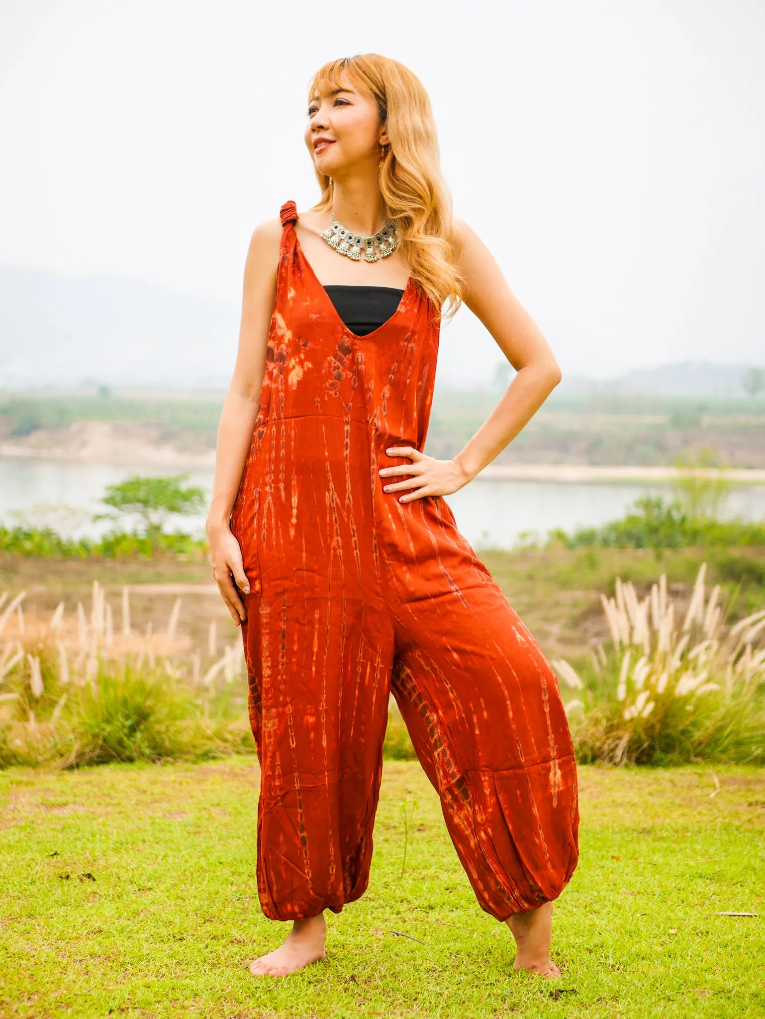 Ember Racerback Dungarees Jumpsuit Romper