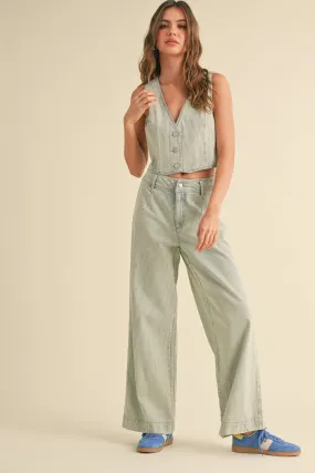 Faded Stripe Pattern Pants