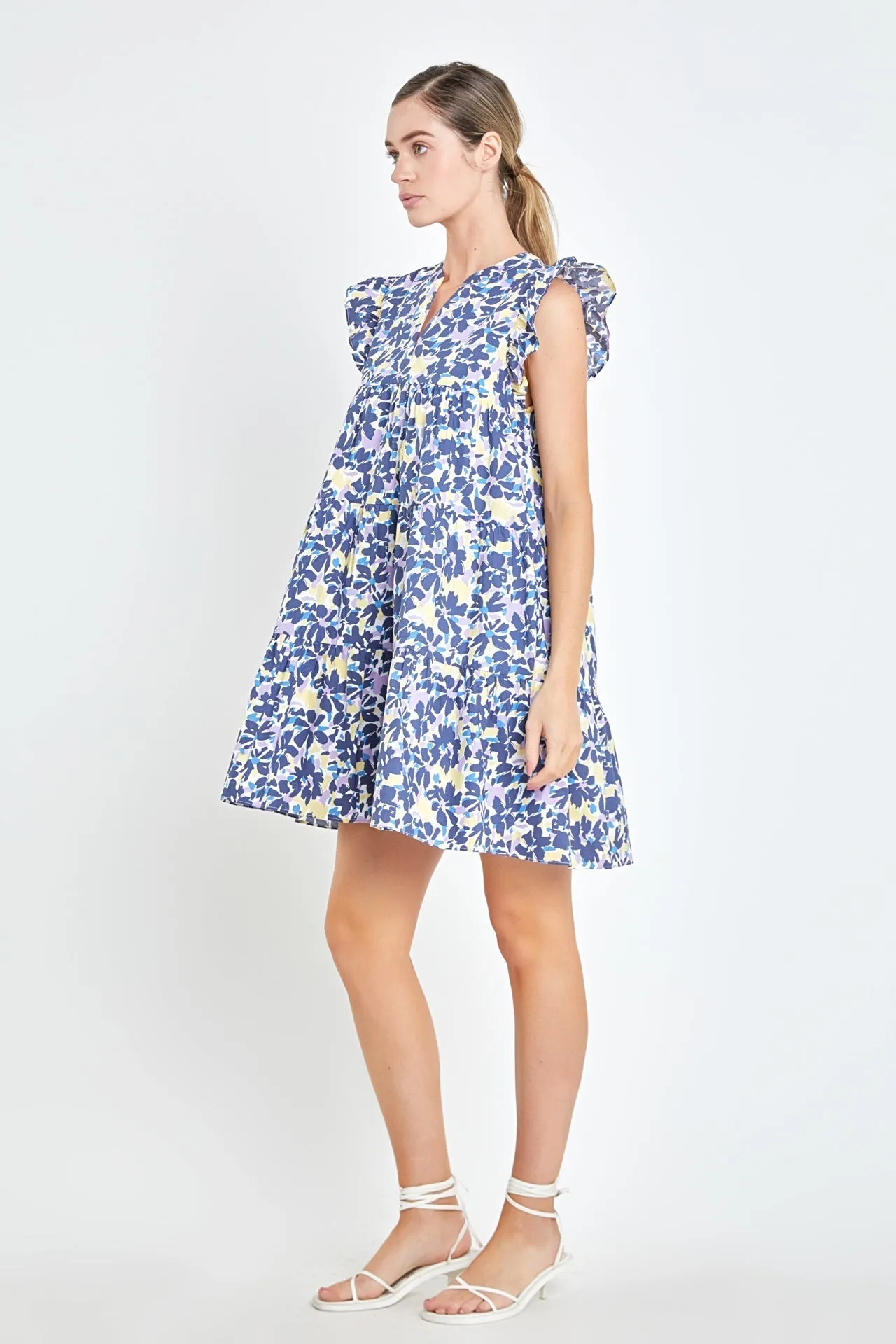 Floral Prints Babydoll Mini Dress