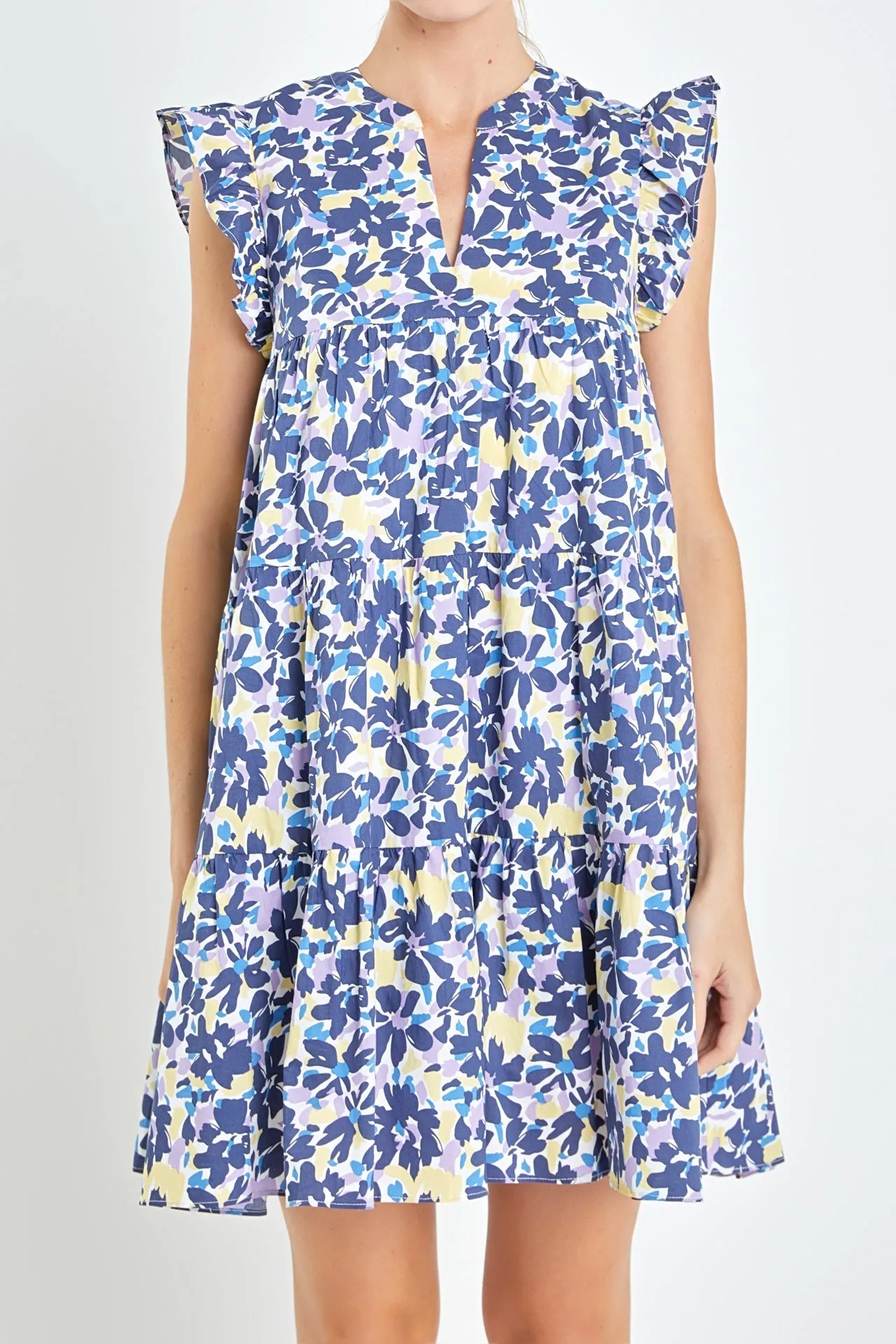 Floral Prints Babydoll Mini Dress